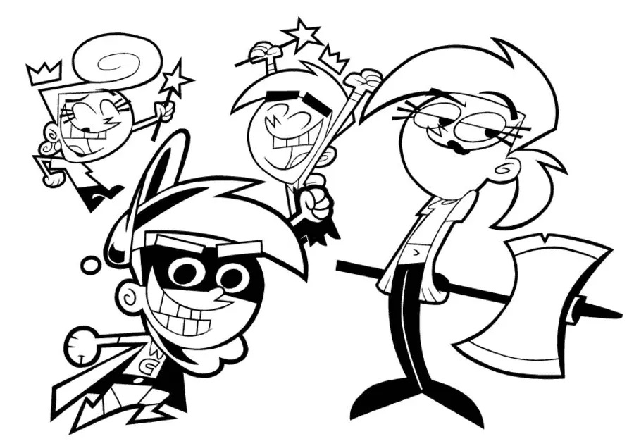 Çocuklar İçin Fairly Oddparents Boyama Sayfaları 
