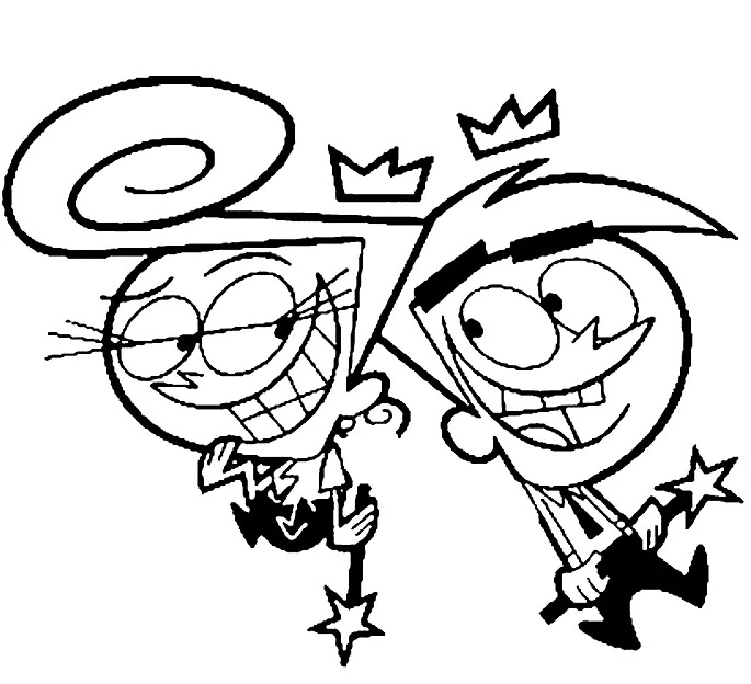 Çocuklar İçin Fairly Oddparents Boyama Sayfaları 