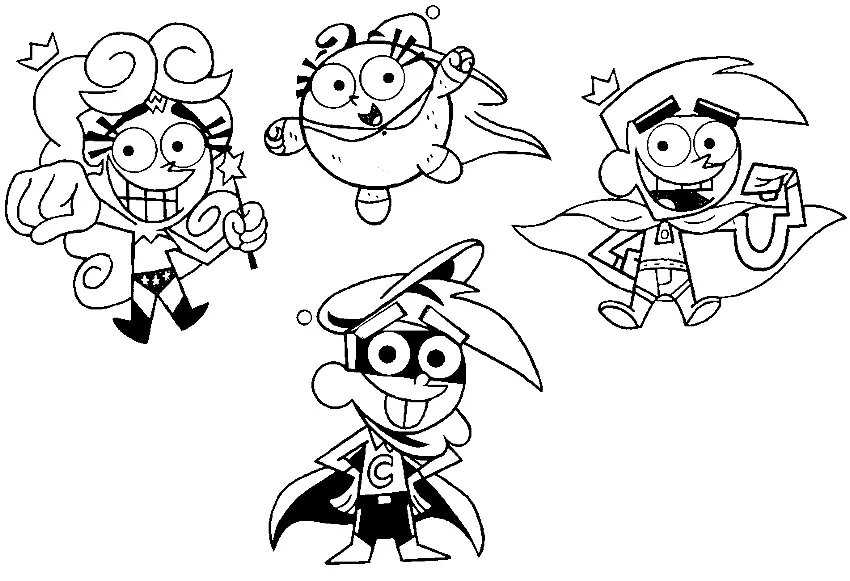 Çocuklar İçin Fairly Oddparents Boyama Sayfaları 