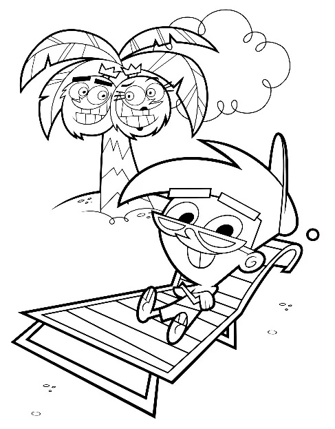 Çocuklar İçin Fairly Oddparents Boyama Sayfaları 
