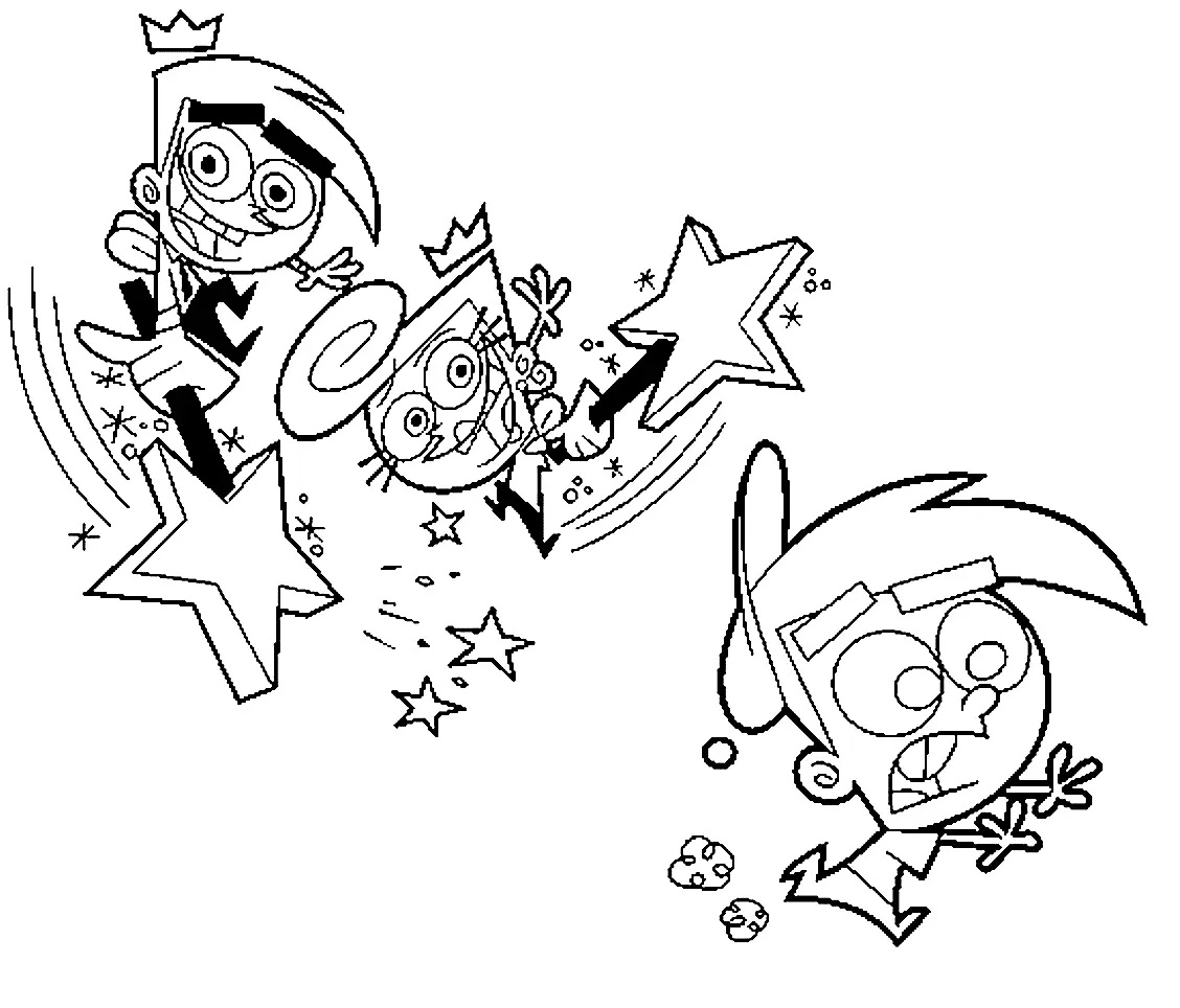 Çocuklar İçin Fairly Oddparents Boyama Sayfaları 