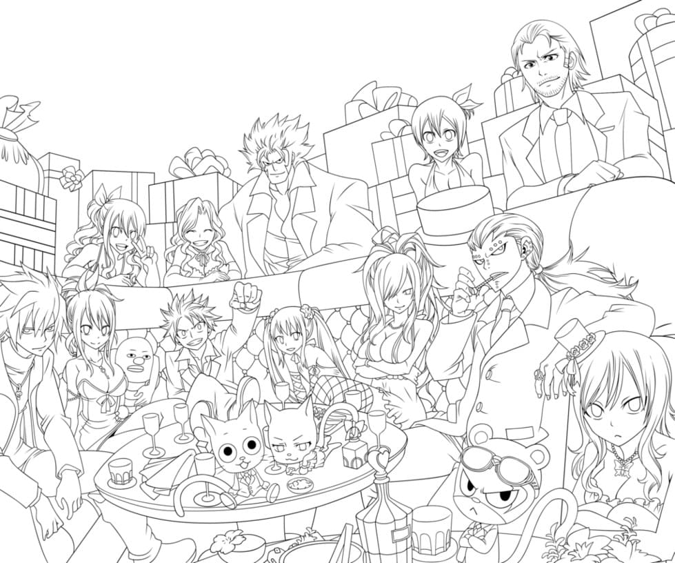 Çocuklar İçin Fairy Tail Boyama Sayfaları 