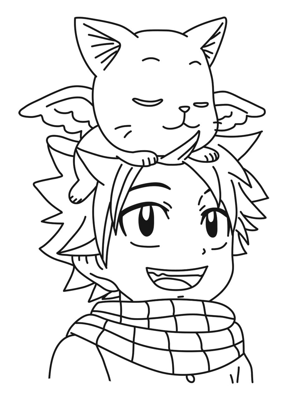 Çocuklar İçin Fairy Tail Boyama Sayfaları 