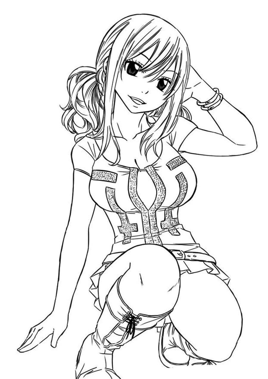 Çocuklar İçin Fairy Tail Boyama Sayfaları 