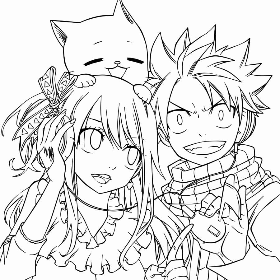 Çocuklar İçin Fairy Tail Boyama Sayfaları 