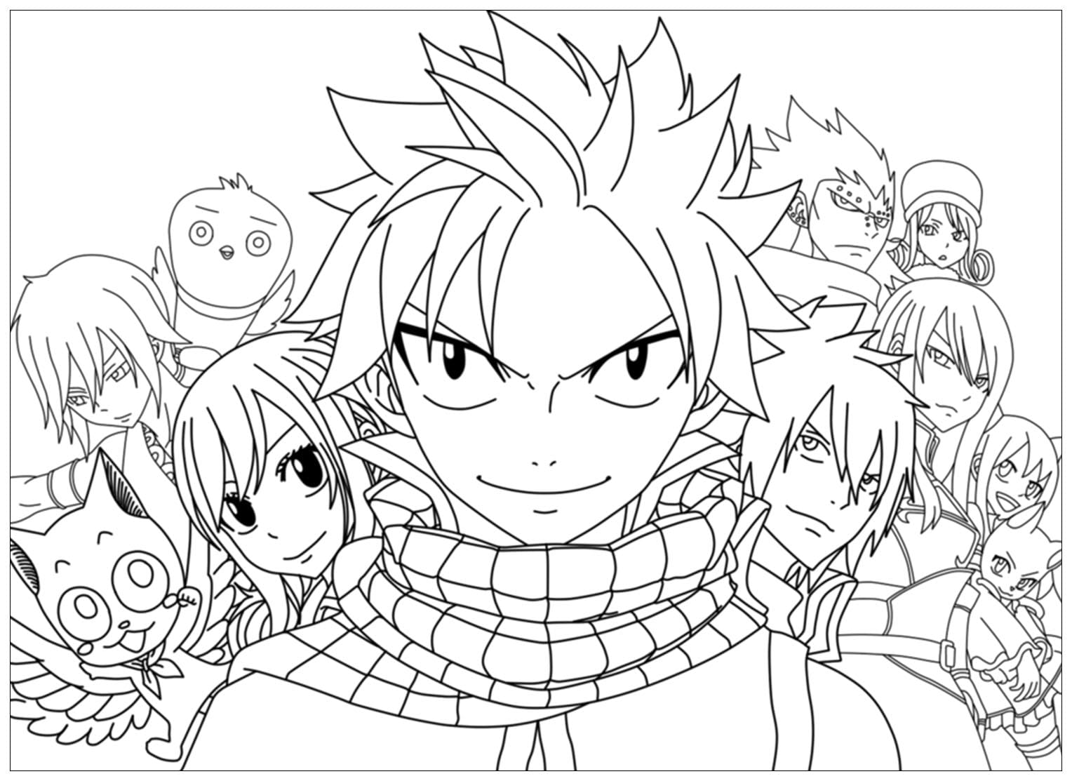 Çocuklar İçin Fairy Tail Boyama Sayfaları 