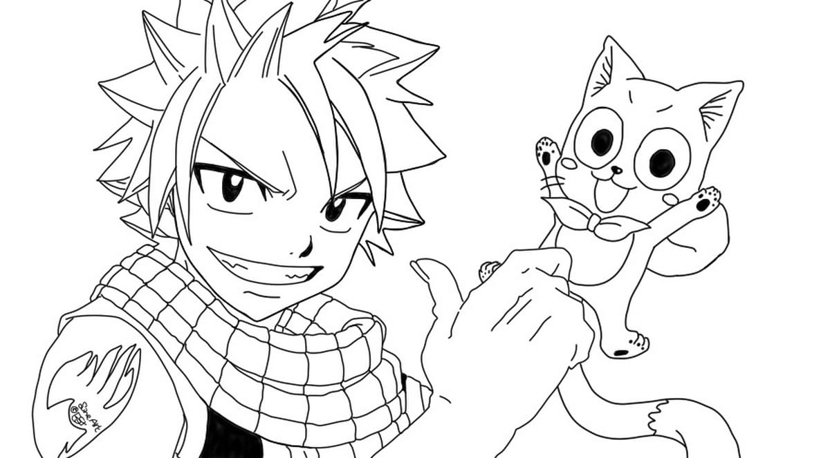 Çocuklar İçin Fairy Tail Boyama Sayfaları 