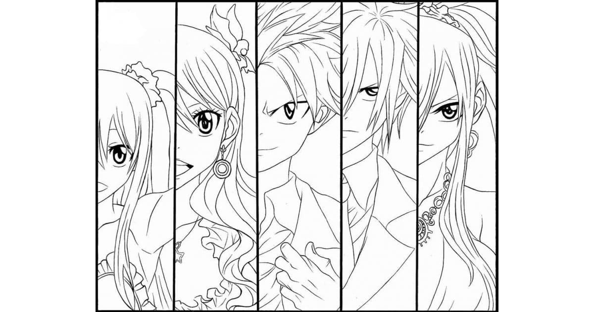 Çocuklar İçin Fairy Tail Boyama Sayfaları 