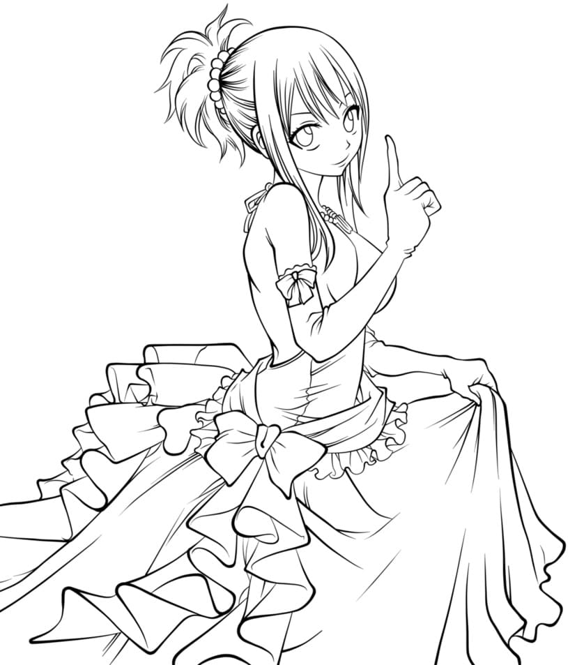 Çocuklar İçin Fairy Tail Boyama Sayfaları 