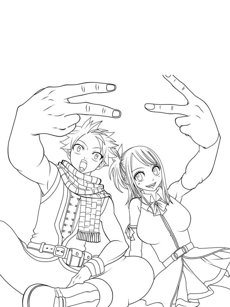 Çocuklar İçin Fairy Tail Boyama Sayfaları 