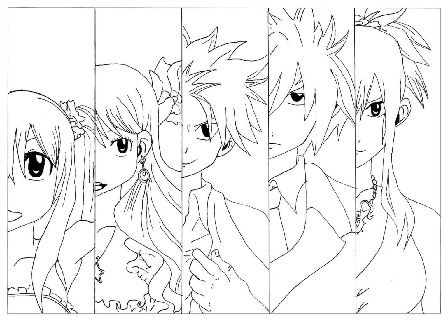 Çocuklar İçin Fairy Tail Boyama Sayfaları 