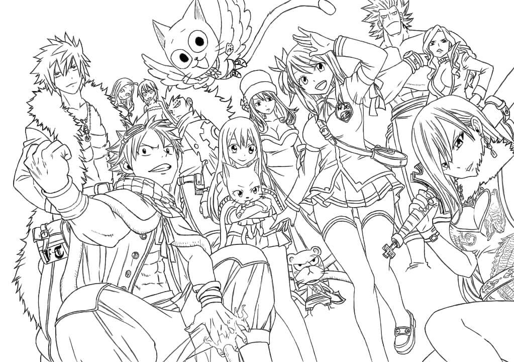 Çocuklar İçin Fairy Tail Boyama Sayfaları 