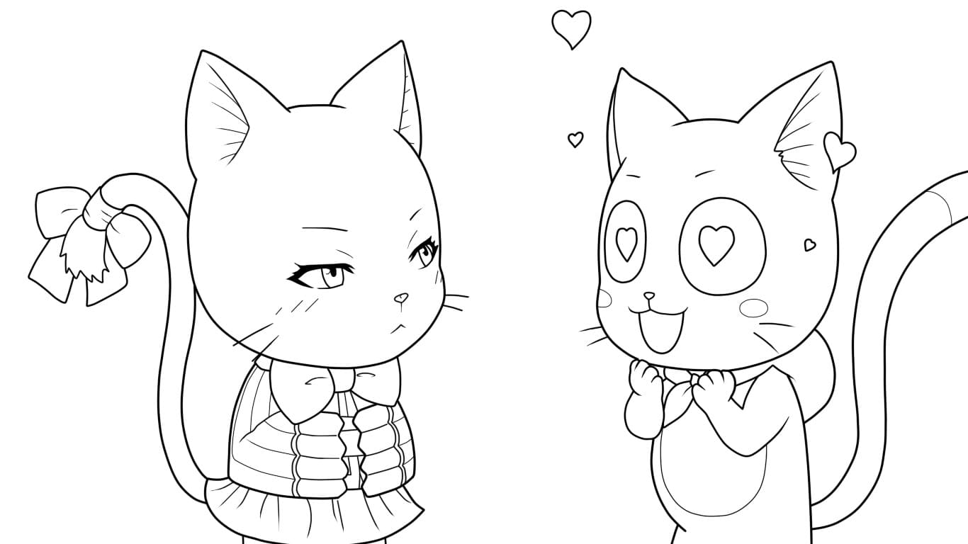 Çocuklar İçin Fairy Tail Boyama Sayfaları 