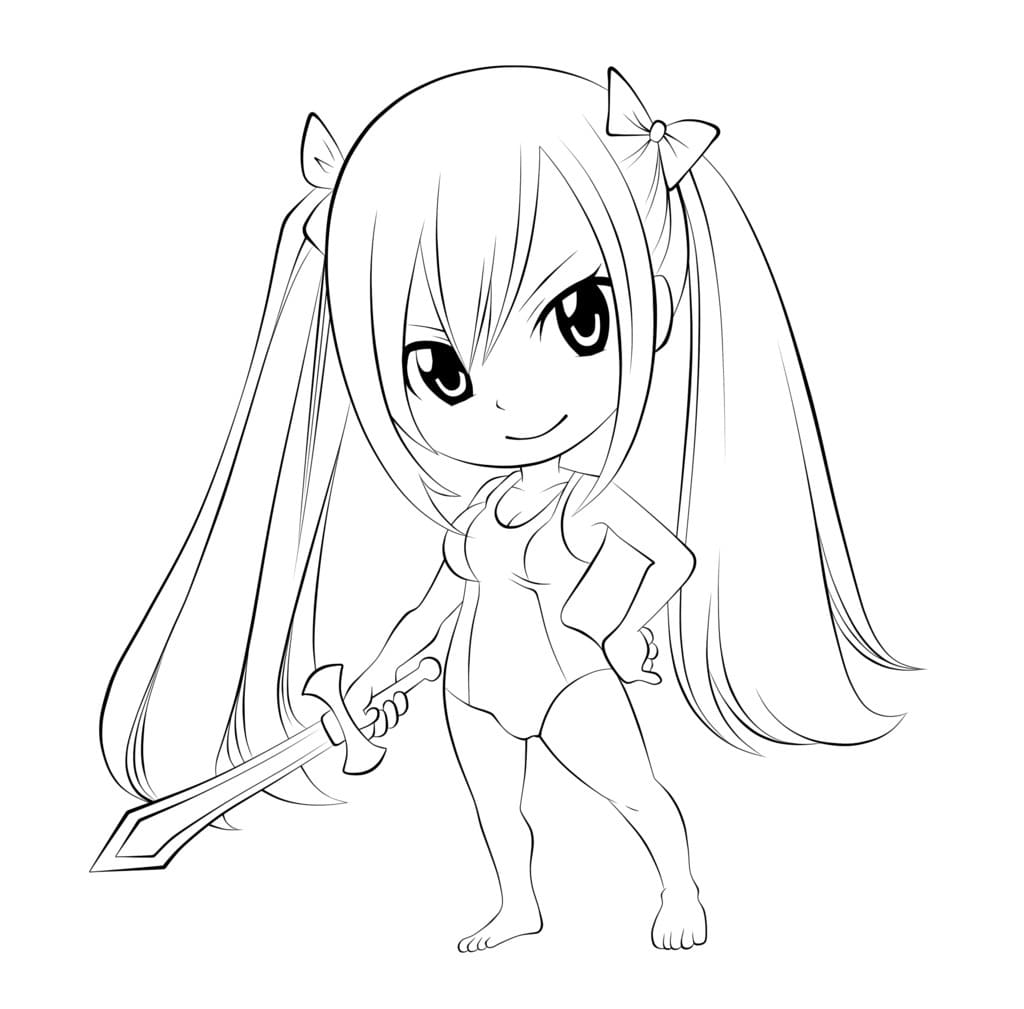 Çocuklar İçin Fairy Tail Boyama Sayfaları 