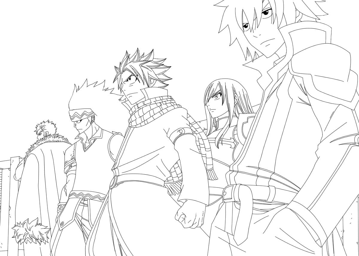 Çocuklar İçin Fairy Tail Boyama Sayfaları 