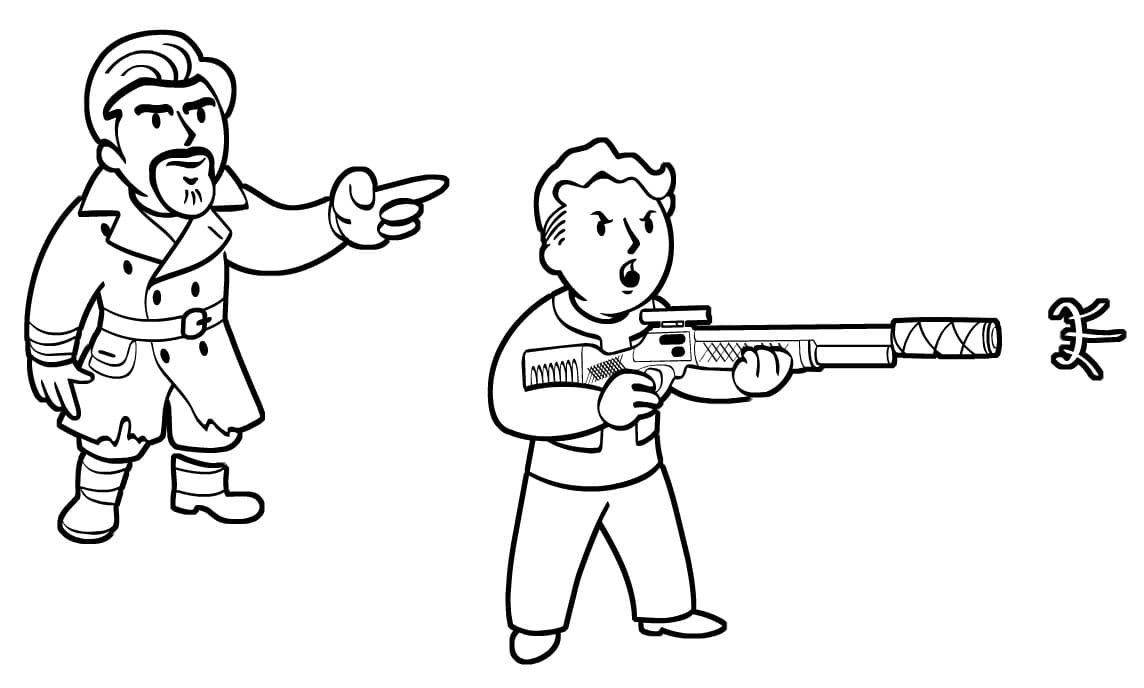 Çocuklar İçin Fallout Boyama Sayfaları 