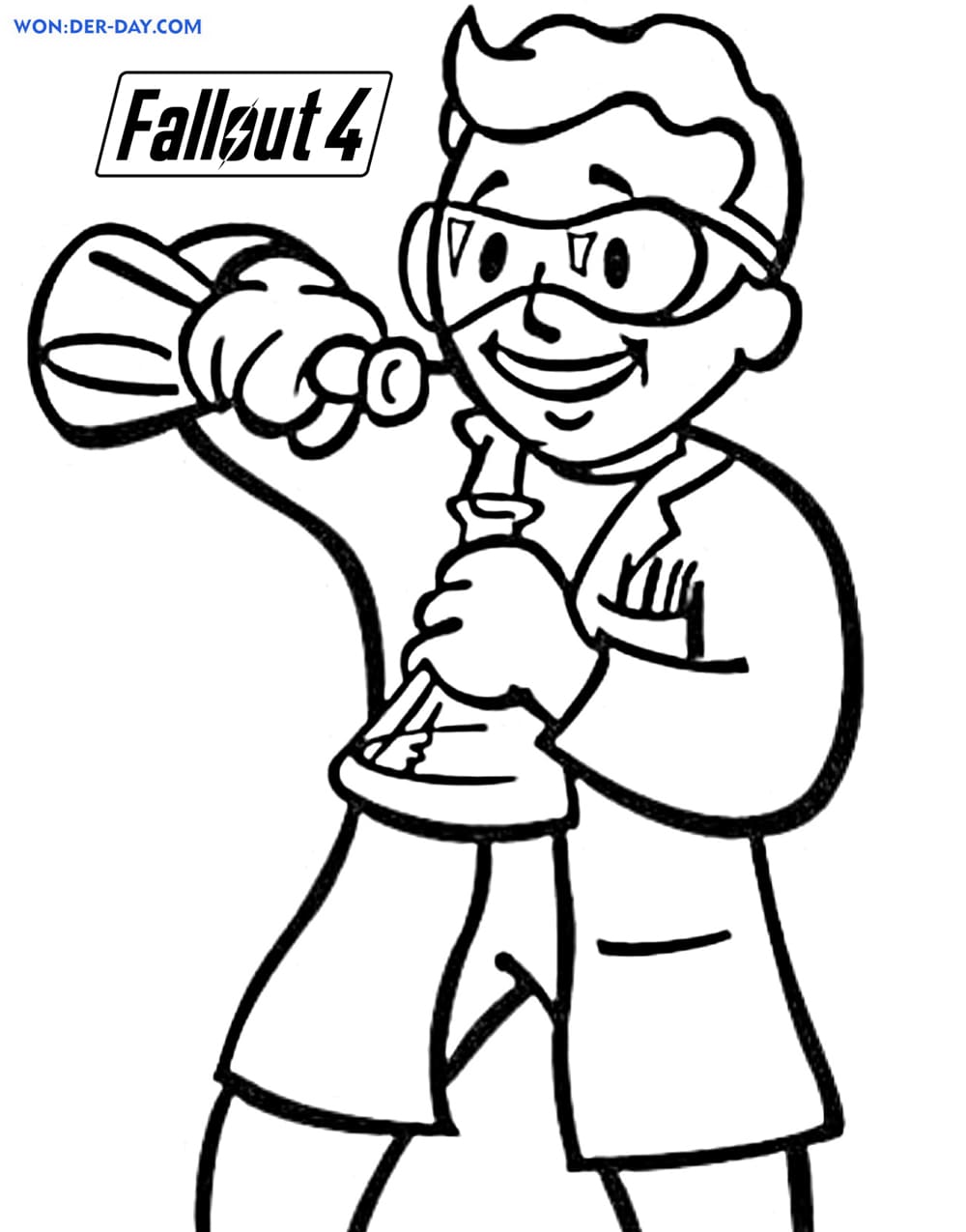 Çocuklar İçin Fallout Boyama Sayfaları 