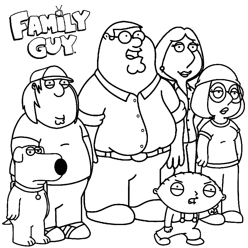 Çocuklar İçin Family Guy Boyama Sayfaları 