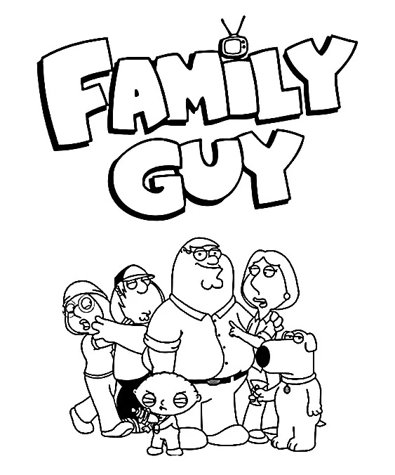 Çocuklar İçin Family Guy Boyama Sayfaları 