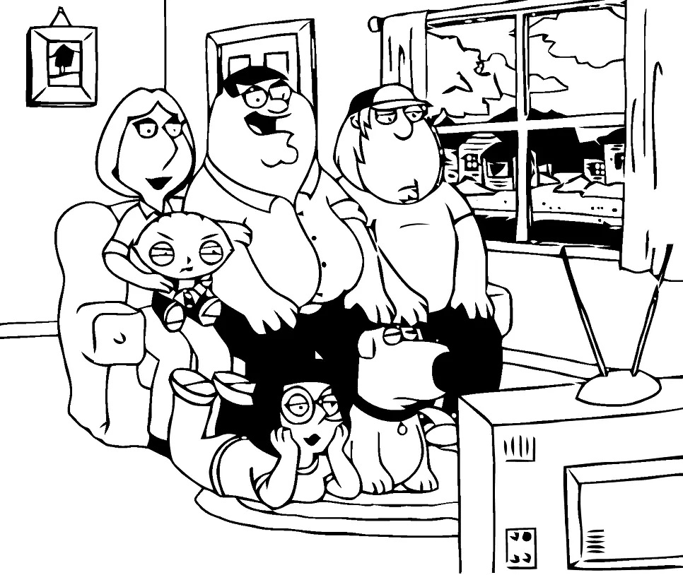 Çocuklar İçin Family Guy Boyama Sayfaları 