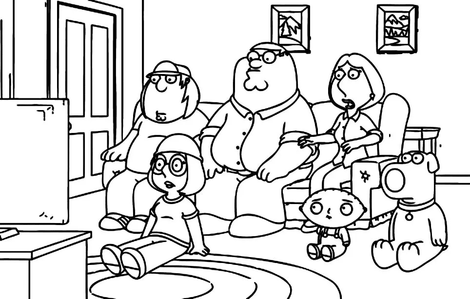 Çocuklar İçin Family Guy Boyama Sayfaları 