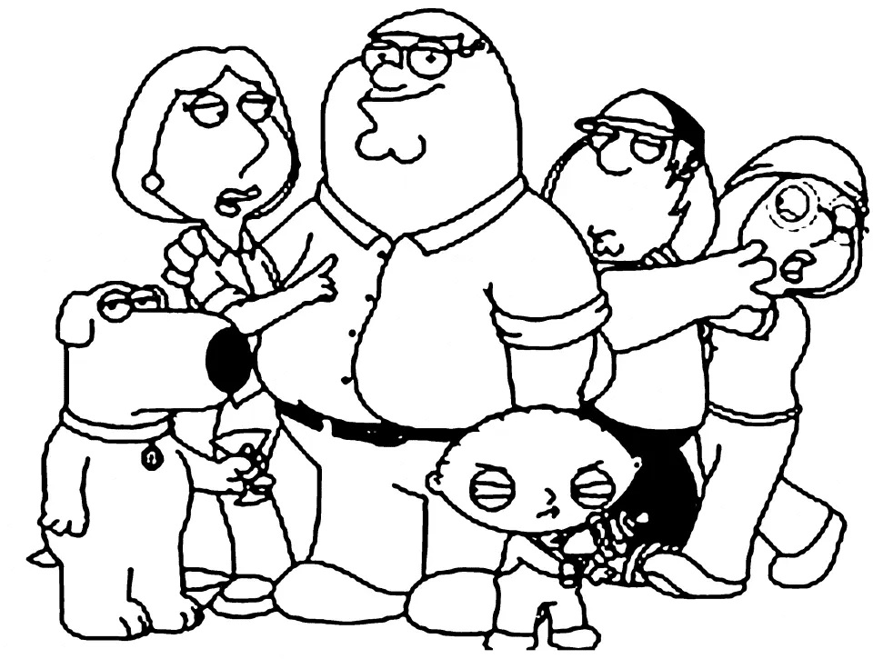 Çocuklar İçin Family Guy Boyama Sayfaları 