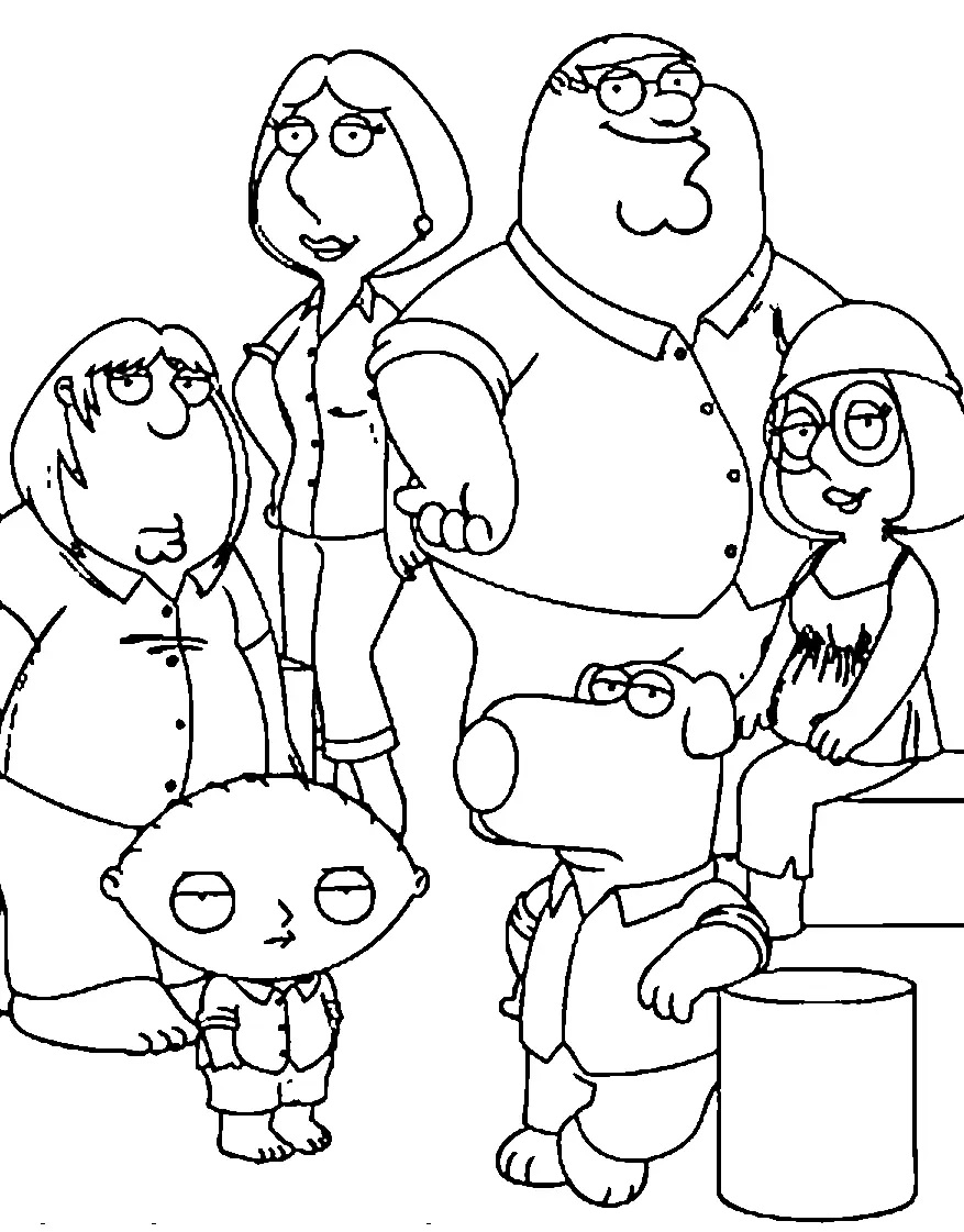 Çocuklar İçin Family Guy Boyama Sayfaları 