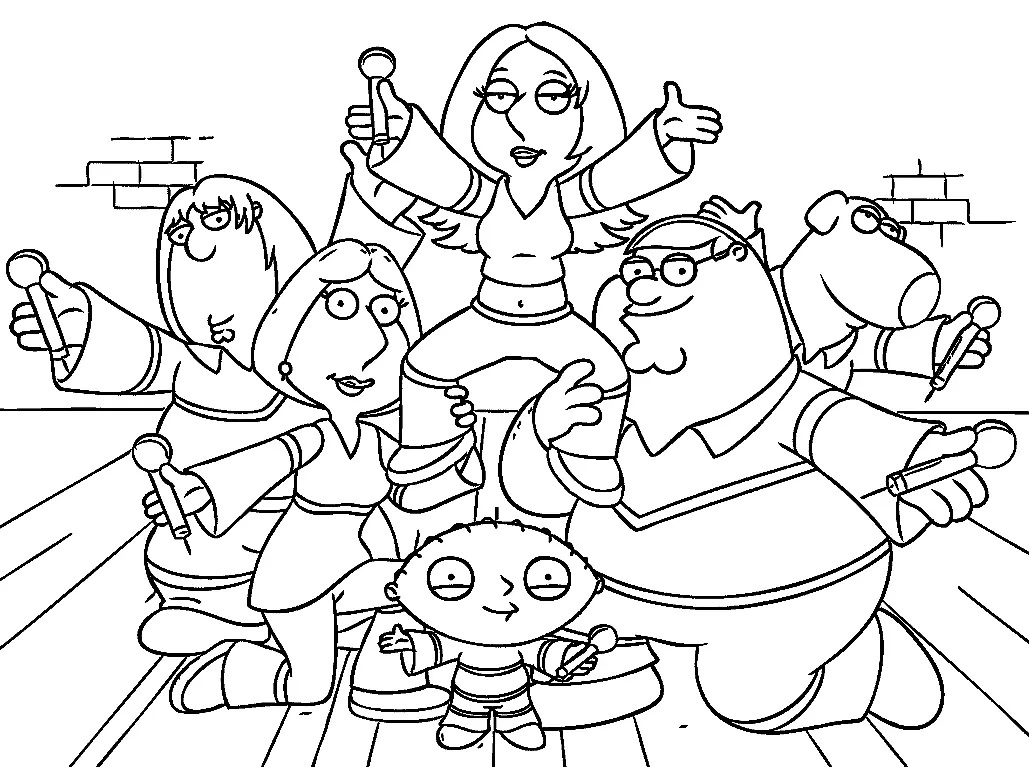 Çocuklar İçin Family Guy Boyama Sayfaları 