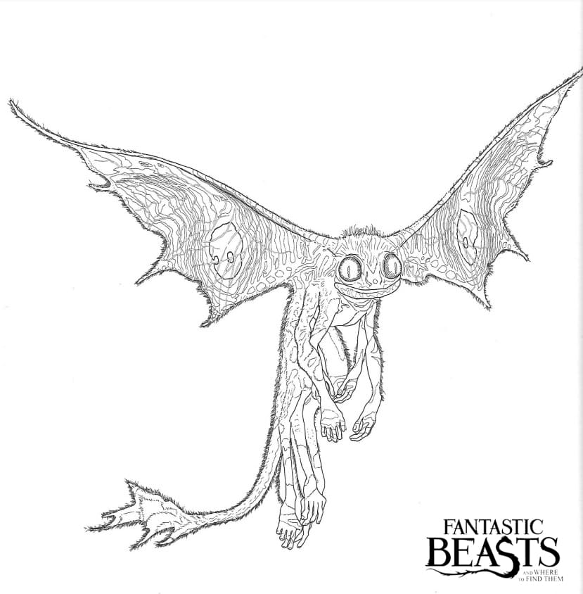 Çocuklar İçin Fantastic Beasts Boyama Sayfaları 