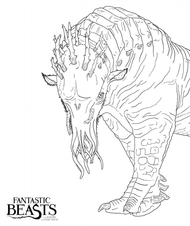 Çocuklar İçin Fantastic Beasts Boyama Sayfaları 
