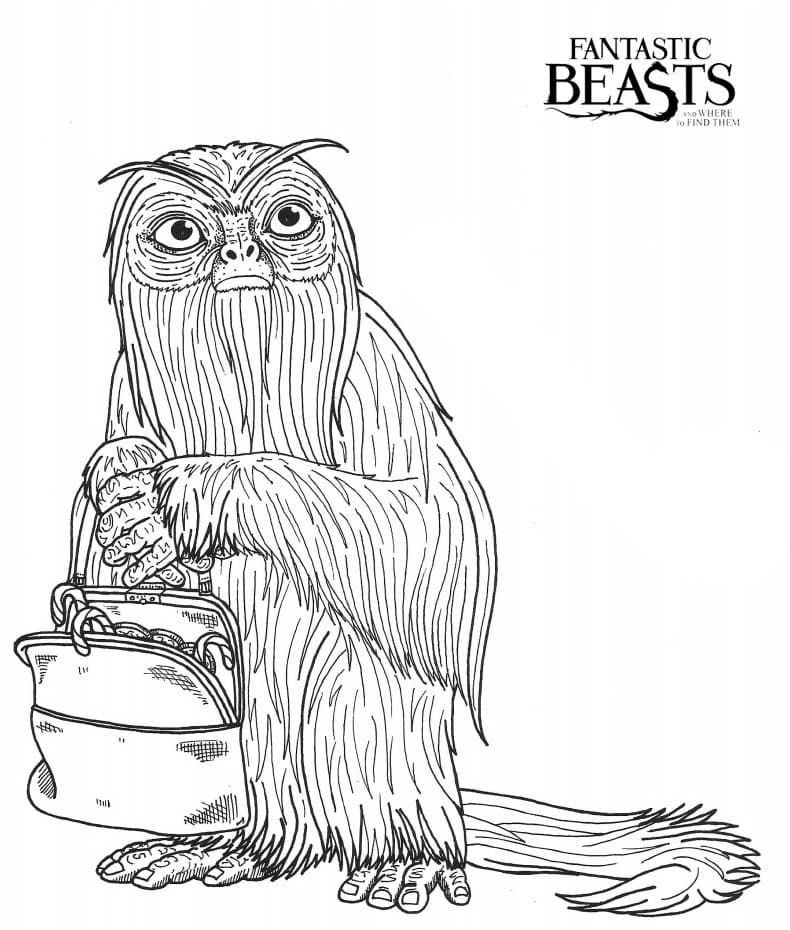 Çocuklar İçin Fantastic Beasts Boyama Sayfaları 