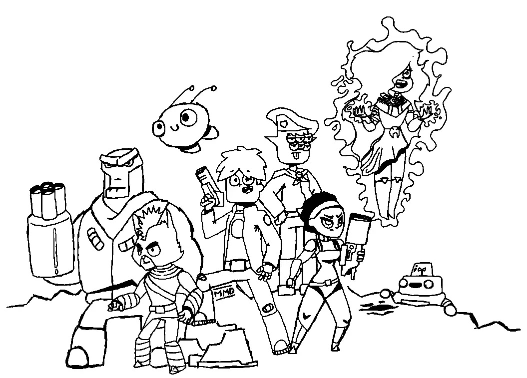 Çocuklar İçin Final Space Boyama Sayfaları 