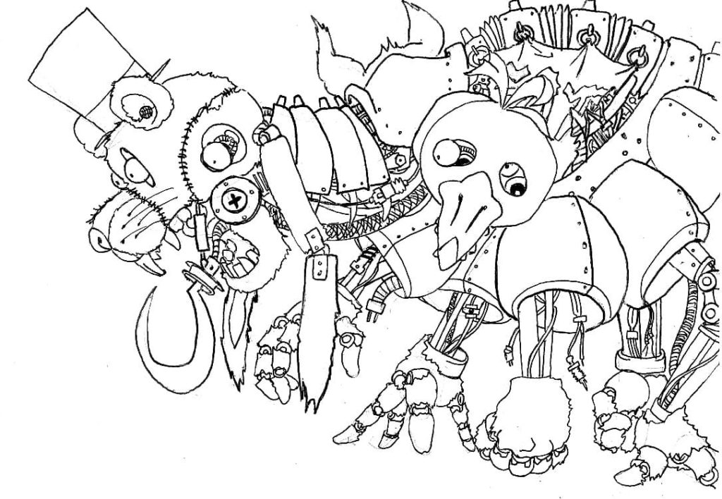 Çocuklar İçin Five Nights At Freddy Boyama Sayfaları 