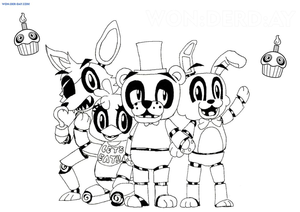 Çocuklar İçin Five Nights At Freddy Boyama Sayfaları 