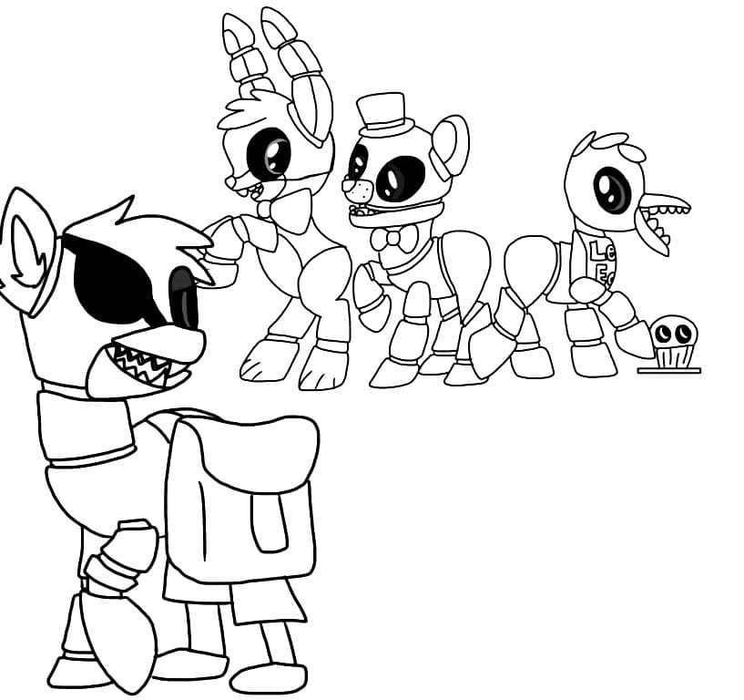 Çocuklar İçin Five Nights At Freddy Boyama Sayfaları 
