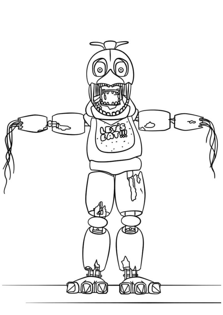Çocuklar İçin Five Nights At Freddy Boyama Sayfaları 