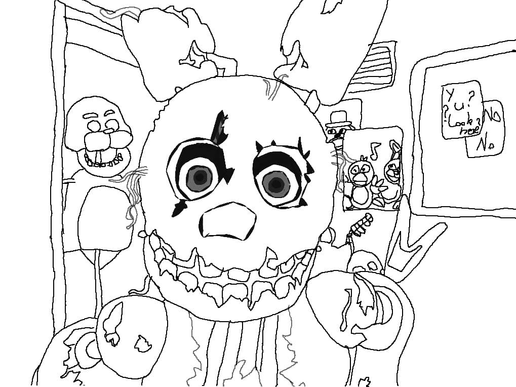 Çocuklar İçin Five Nights At Freddy Boyama Sayfaları 