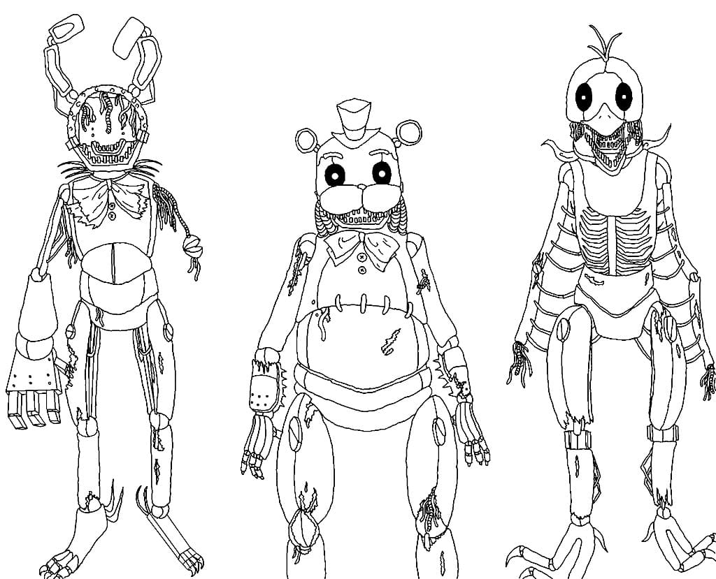 Çocuklar İçin Five Nights At Freddy Boyama Sayfaları 