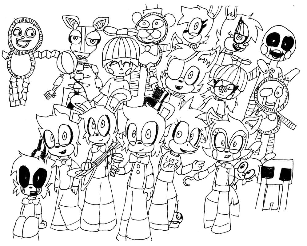 Çocuklar İçin Five Nights At Freddy Boyama Sayfaları 