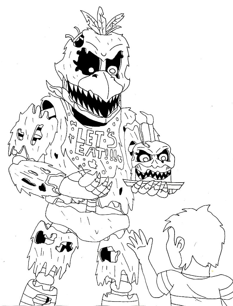 Çocuklar İçin Five Nights At Freddy Boyama Sayfaları 
