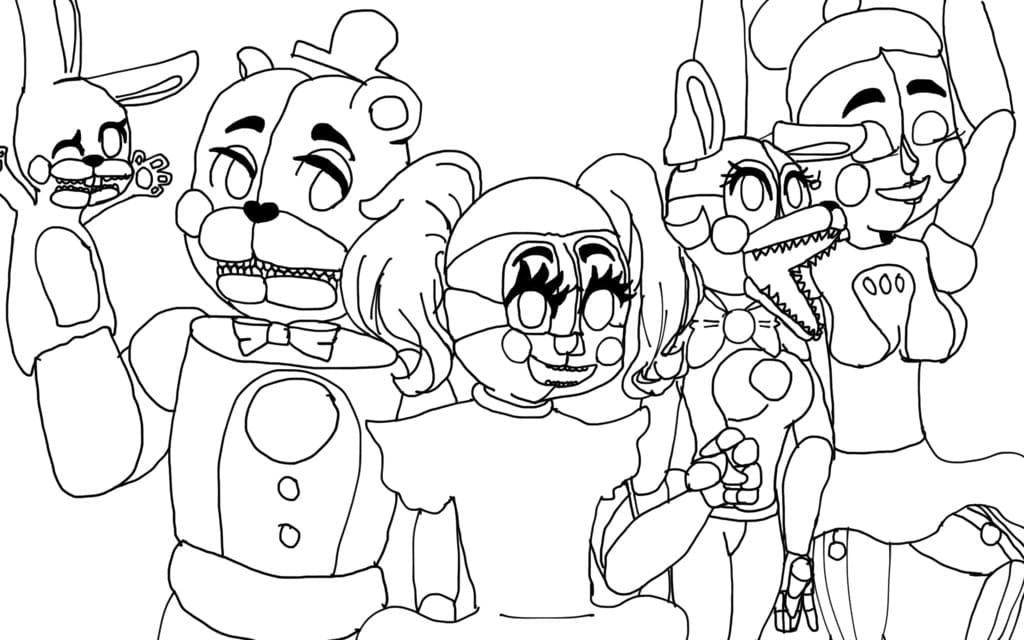 Çocuklar İçin Five Nights At Freddy Boyama Sayfaları 