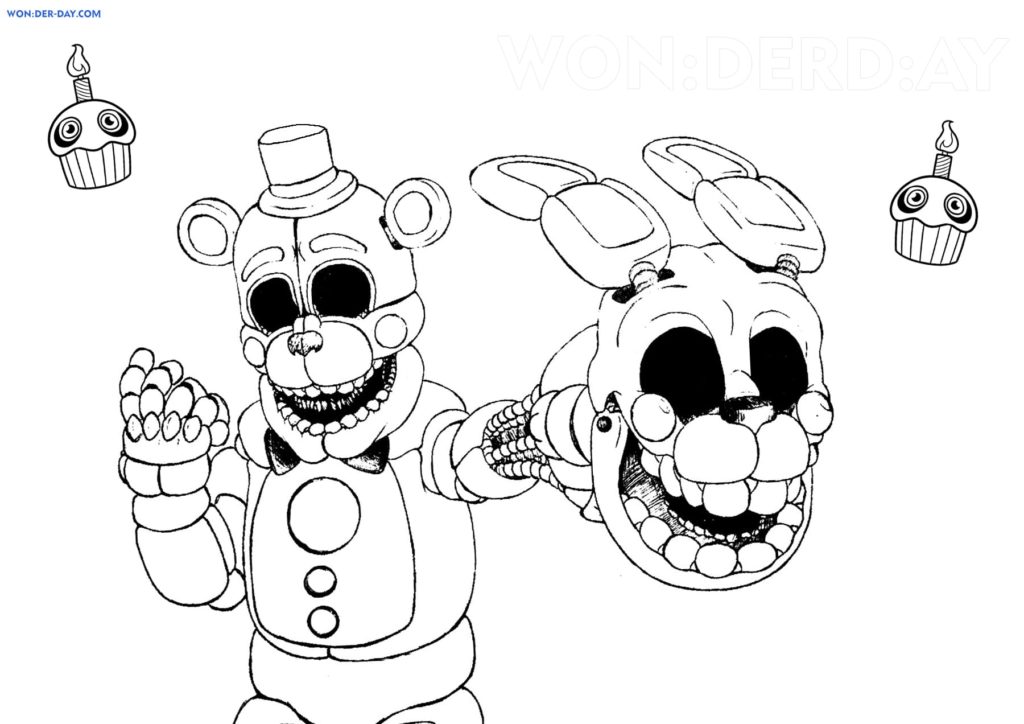 Çocuklar İçin Five Nights At Freddy Boyama Sayfaları 
