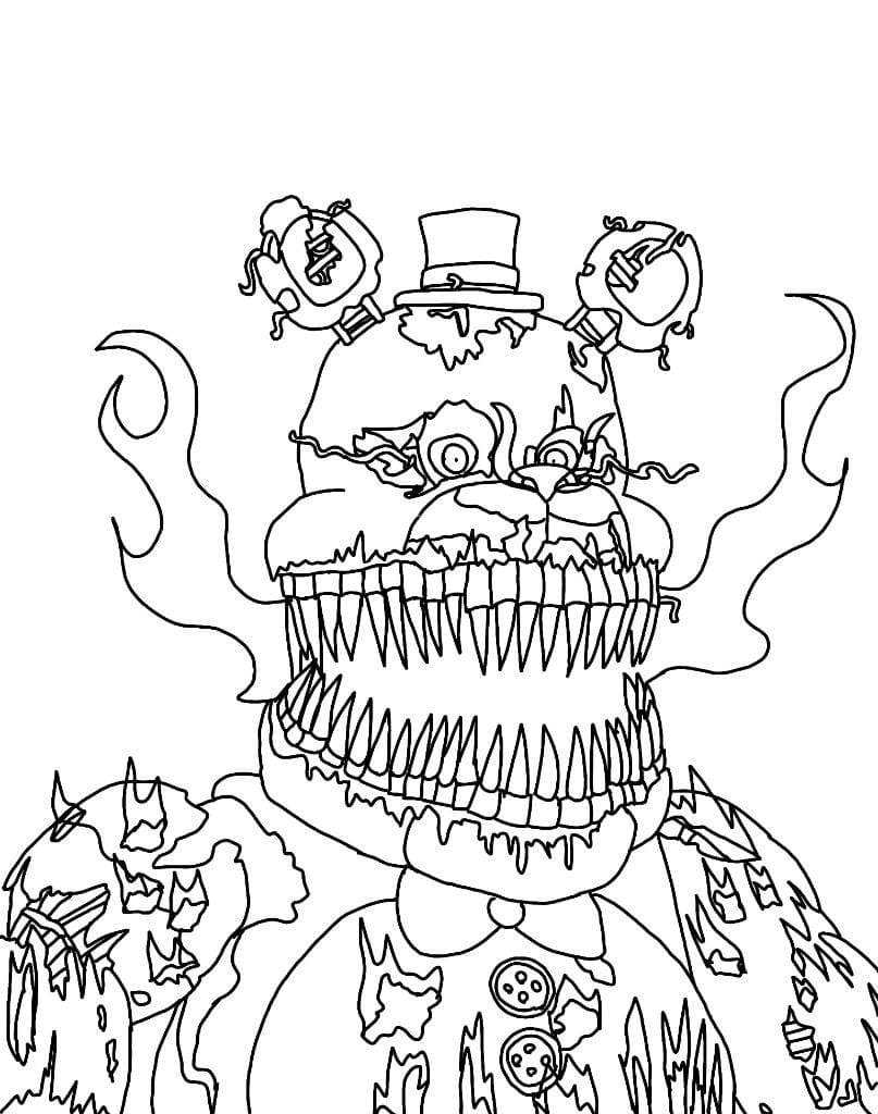 Çocuklar İçin Five Nights At Freddy Boyama Sayfaları 