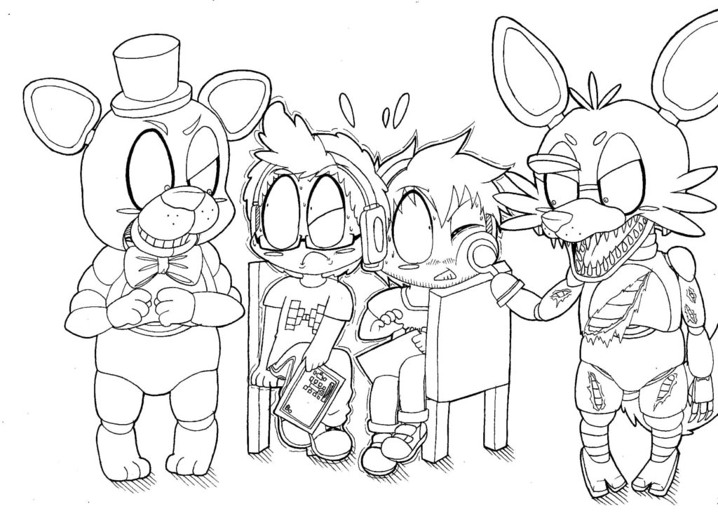 Çocuklar İçin Five Nights At Freddy Boyama Sayfaları 