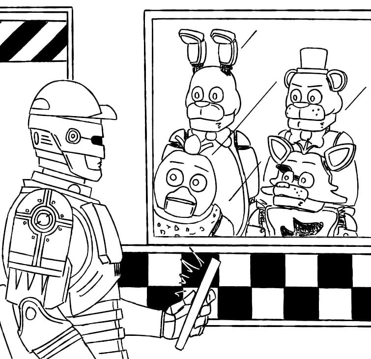 Çocuklar İçin Five Nights At Freddy Boyama Sayfaları 