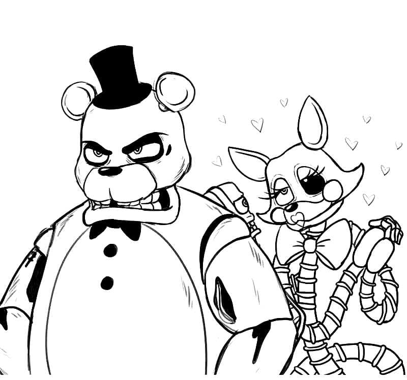 Çocuklar İçin Five Nights At Freddy Boyama Sayfaları 