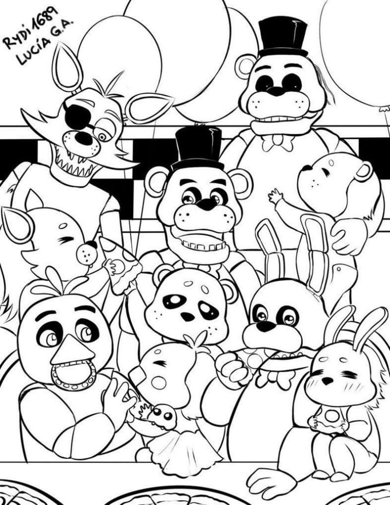 Çocuklar İçin Five Nights At Freddy Boyama Sayfaları 
