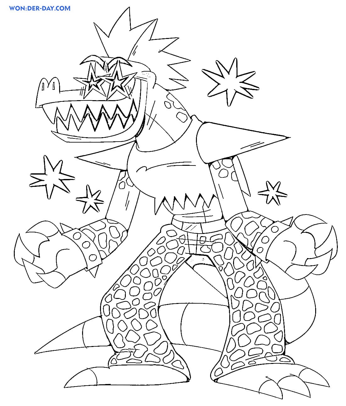 Çocuklar İçin Fnaf Gator Boyama Sayfaları 