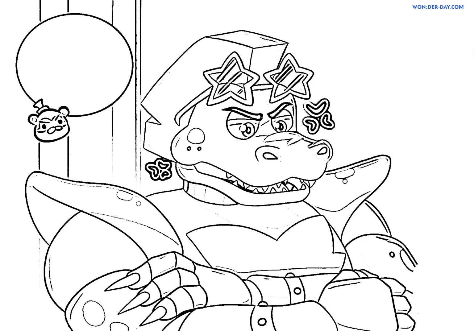 Çocuklar İçin Fnaf Gator Boyama Sayfaları 