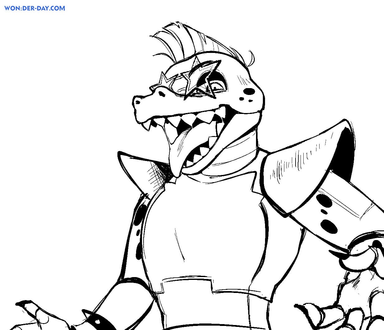 Çocuklar İçin Fnaf Gator Boyama Sayfaları 